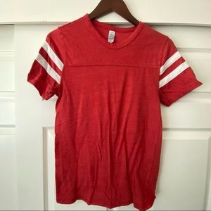Red and white stripe tee